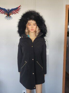 #813 Polyester/faux fur coat